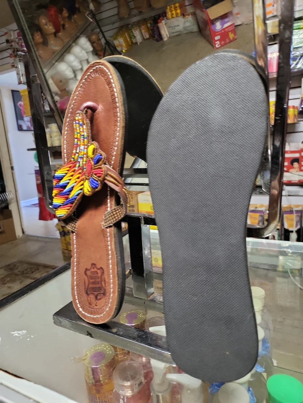 African Maasai Beaded traditional slippers Size 42 us size 11 - Picture 6 of 6